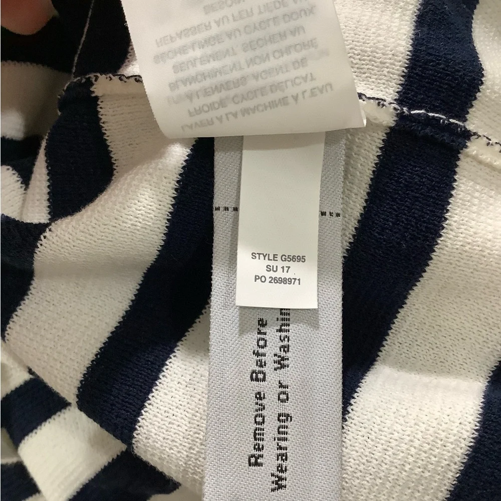 J. Crew Long Sleeve Striped Cotton Sweater with Cabana Patches